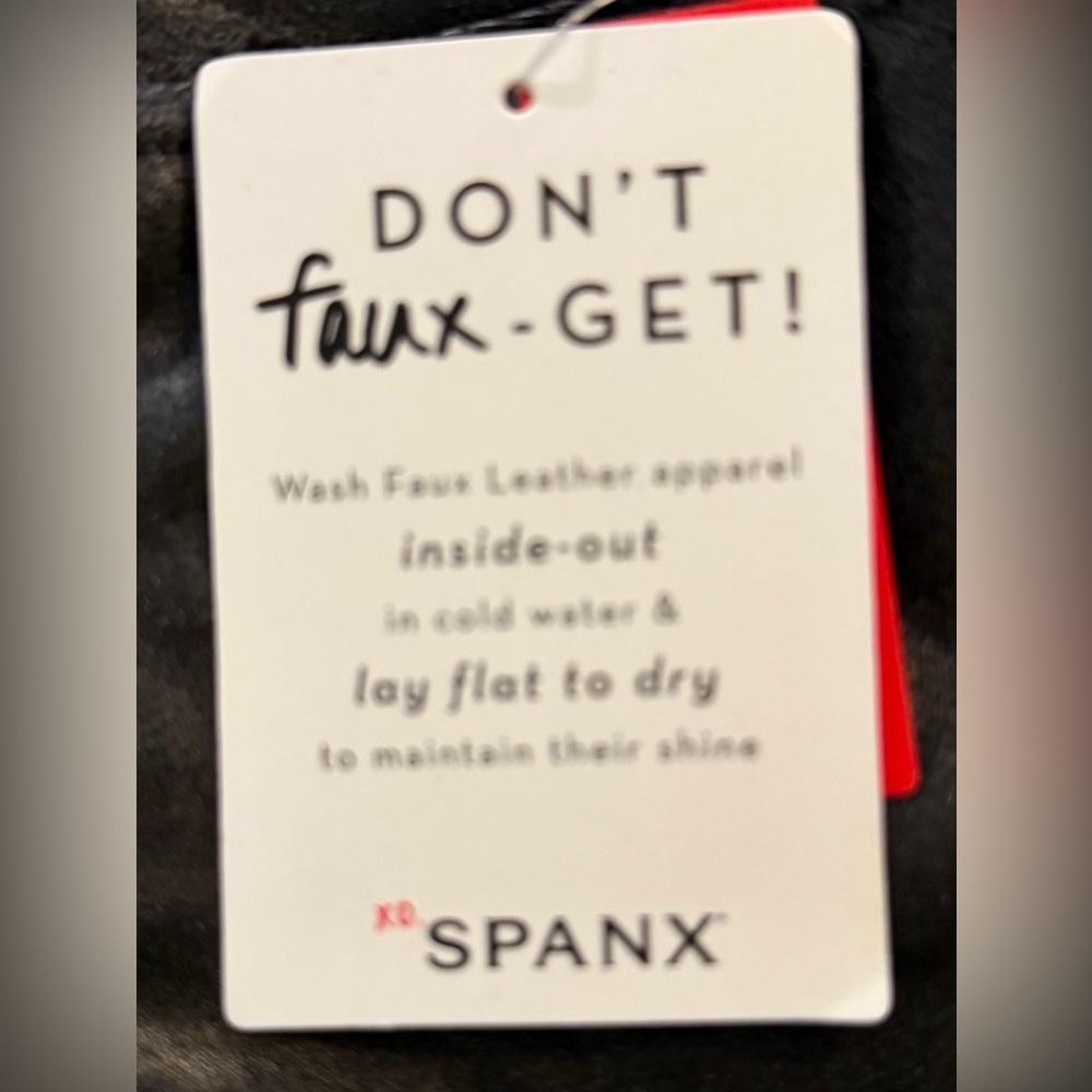 NWT Spanx Black Women's Faux Leather Leggings - Picture 9 of 9